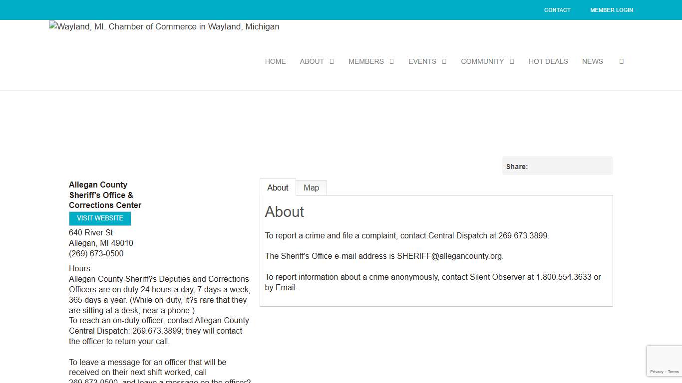 Allegan County Sheriff's Office & Corrections Center - Wayland, MI. Chamber of Commerce in Wayland, Michigan